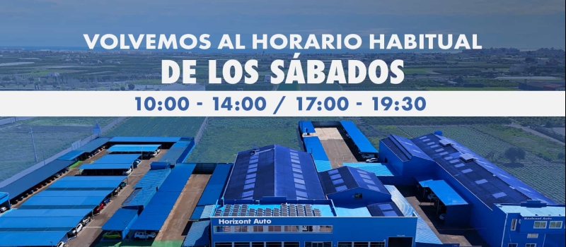 Volvemos al horario habitual de los sábados: 10:00 a 14:00 / 17:00 a 19:30